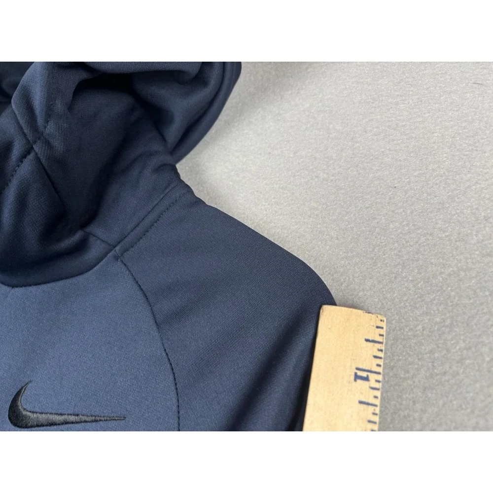 Nike Hoodie Mens Small Blue Therma-FIT Pullover Kangaroo Pocket Swoosh Athletic